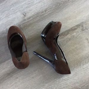 Brown high heel shoes new platform swade